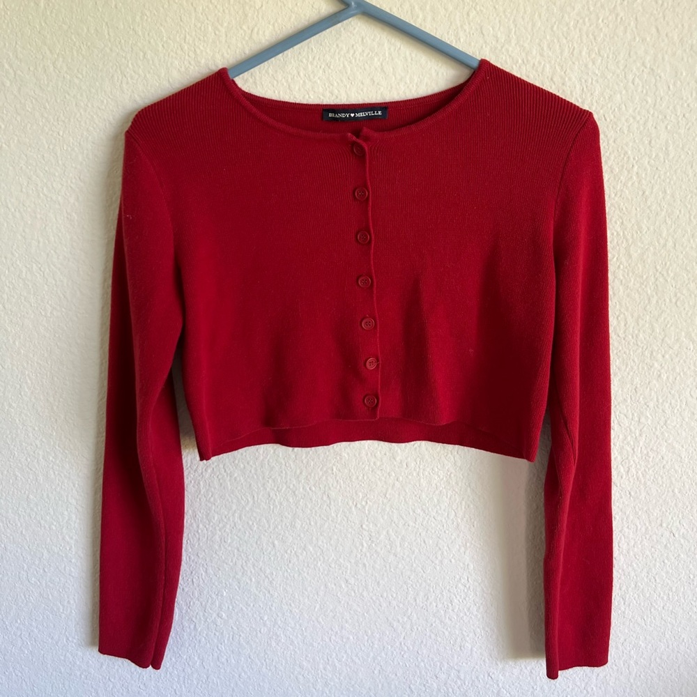 Brandy Melville cropped button-up sweater